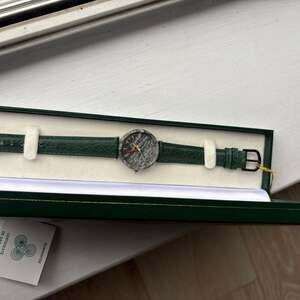 Connemara Genuine Marble Ladies Vintage Wrist Watch with Green Leather Strap